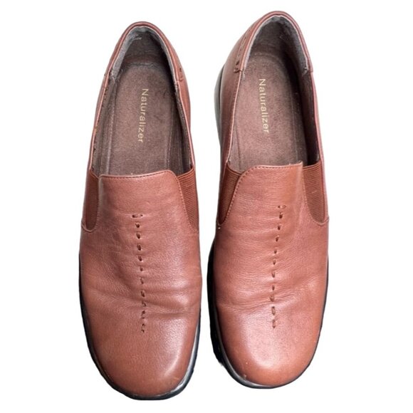 Naturalizer Women's Brown Slip-On Leather Shoes Size 8-1/2N Comfortable Walking - Picture 1 of 14
